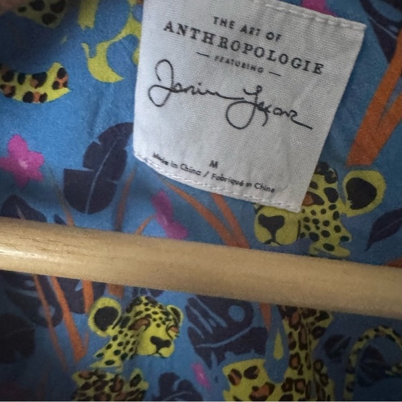 ANTHROPOLOGIE x Janine Lecour Fleurs Pajama Leopard Top - Picture 6 of 8
